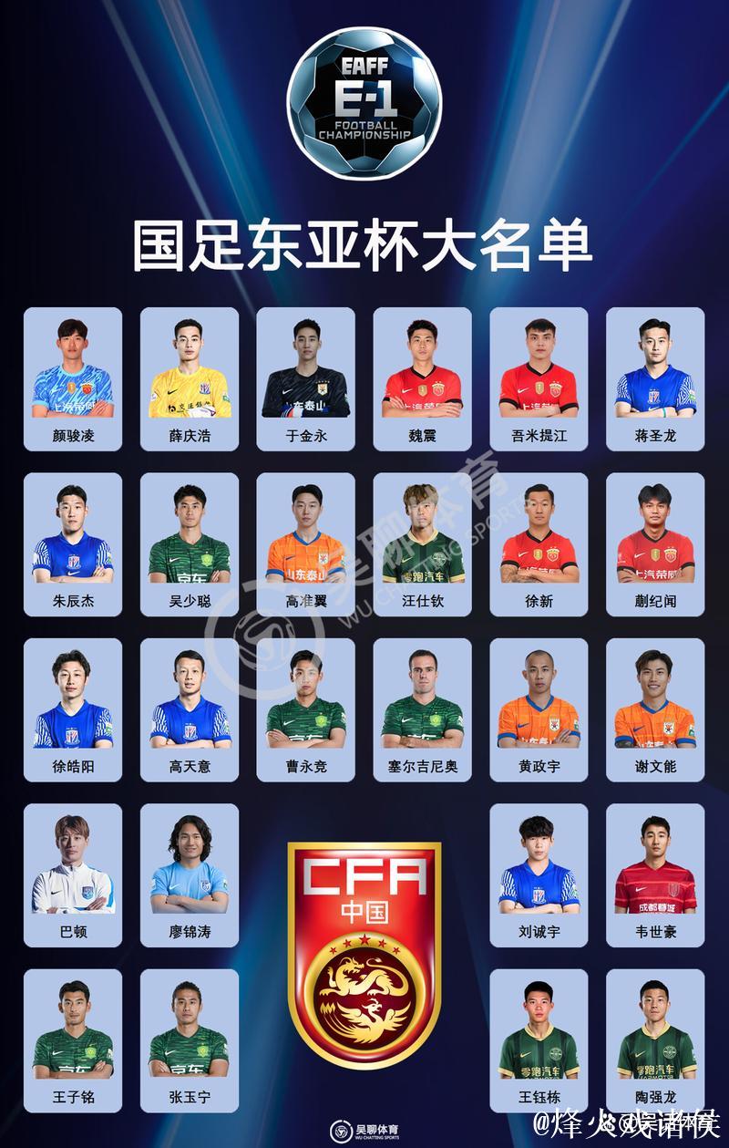 国足东亚杯大名单：蒯纪闻、廖锦涛、薛庆浩入选
